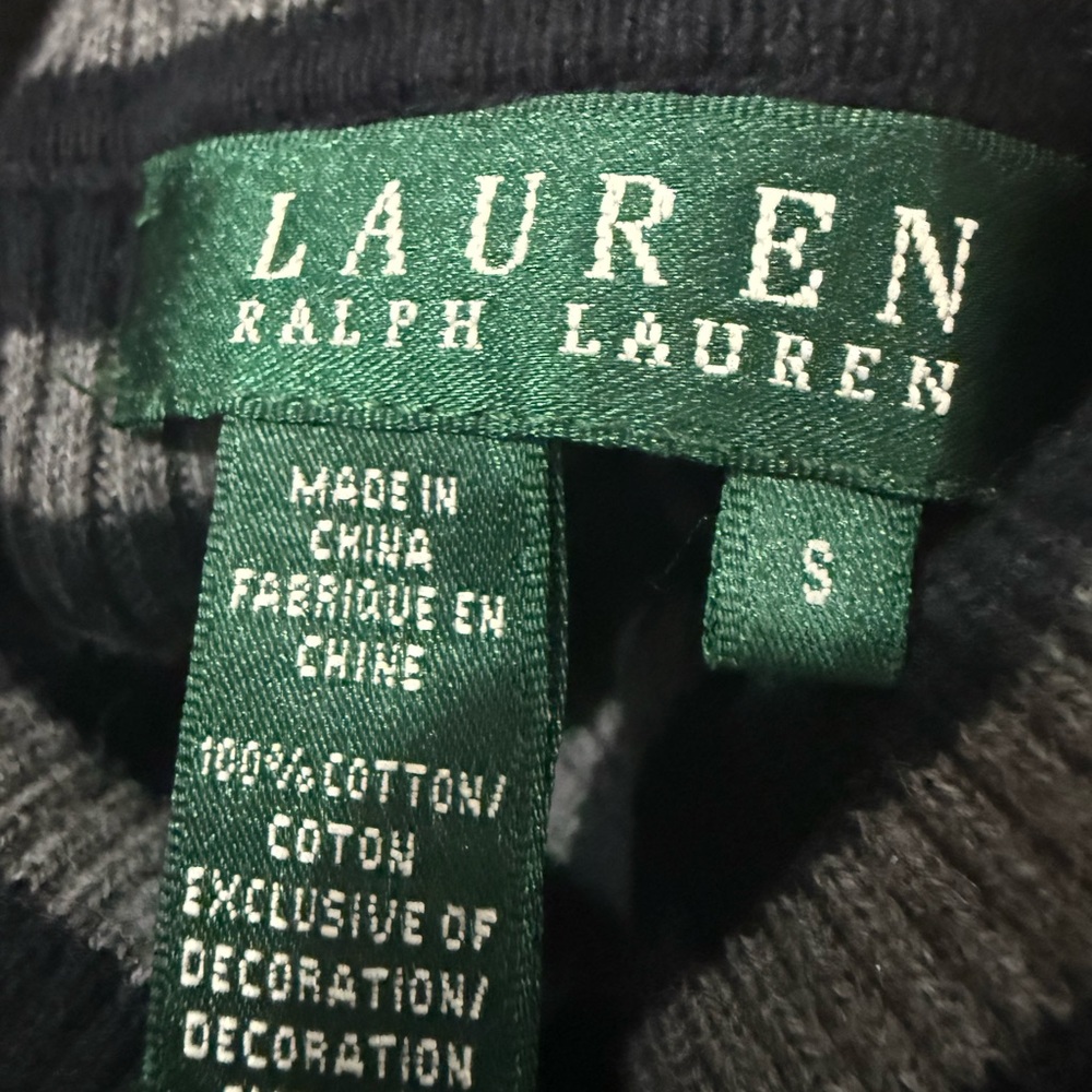 Ralph Lauren Striped Turtleneck Sweater - Black & Gray - Picture 5 of 5